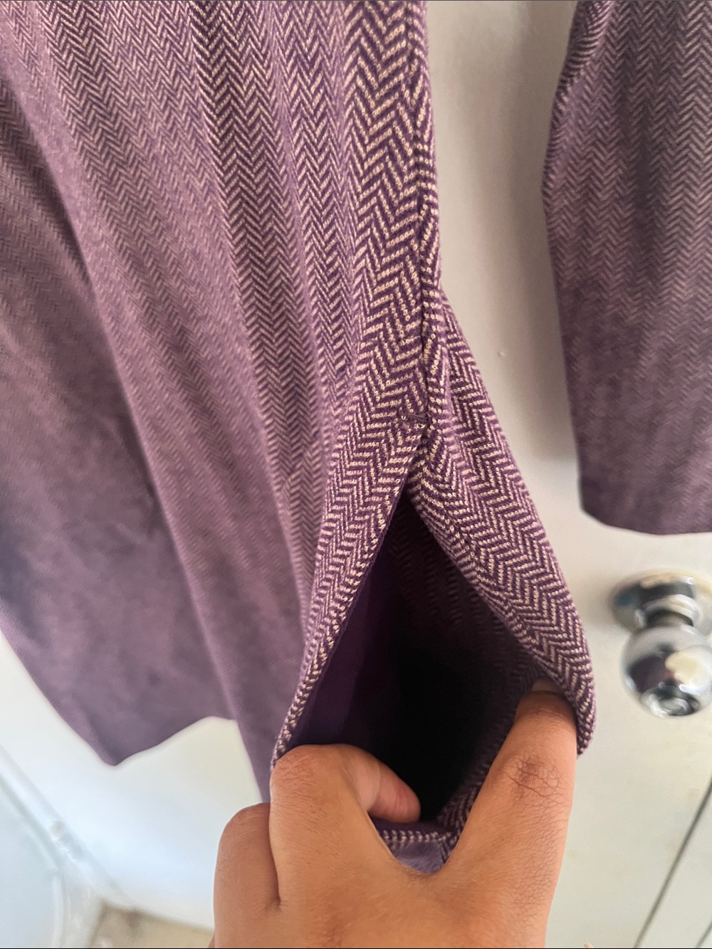 Duluth Trading. Long Sleeve Knit Dress in Plum - Picture 2 of 7